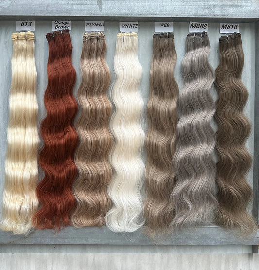 30Inches 200Grams Chocolate Ombre Brown 6# Highlight Blond 27/30/613 Bio Body Wave Hair Weave Bundles High Temperature Synthetic