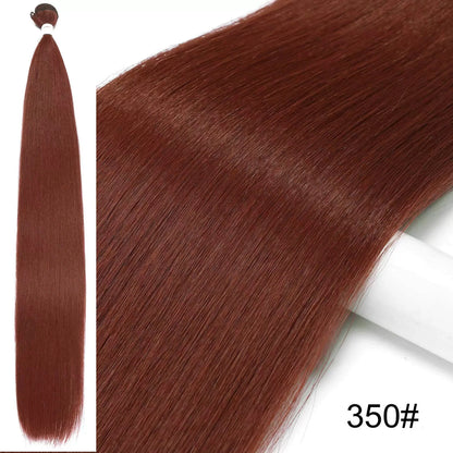 30inch Straight Hair Extensions Synthetic Smooth Ombre Hair Weaving 26 inches brown Synthetic Straight Hair Bundles Full To End