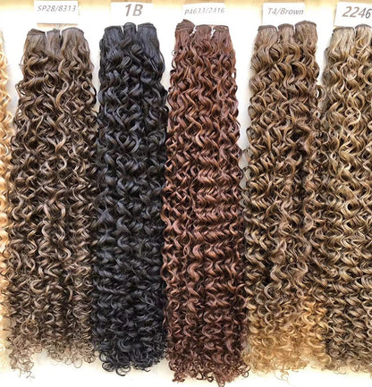 Magicae 30Inches Colored Ombre 30# Kinky Curly Bundles Bio Water Synthetic Blond 27/613 Hair Extensions Heat Resistant Fiber