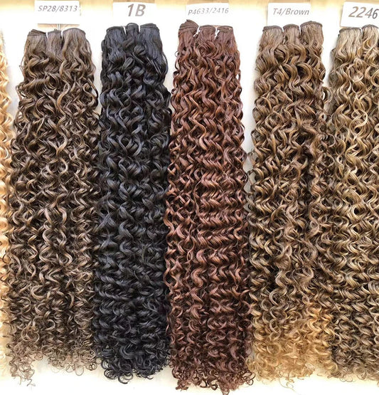 Magicae 30Inches Colored Ombre 30# Kinky Curly Bundles Bio Water Synthetic Blond 27/613 Hair Extensions Heat Resistant Fiber