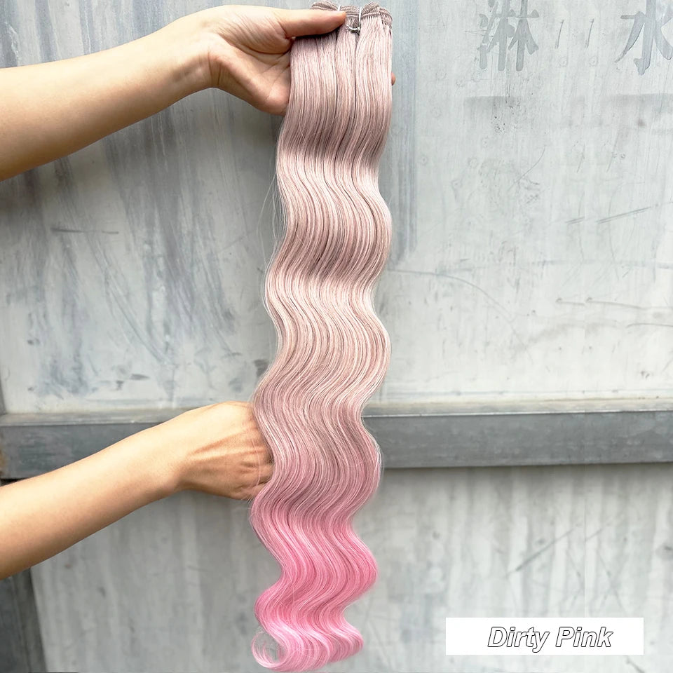 30Inches Ombre Chocolate Brown 6# Blond 613 Body Wave Bundles Soft Nature Synthetic Bio Human-Like Hair Extension Heat Resistant