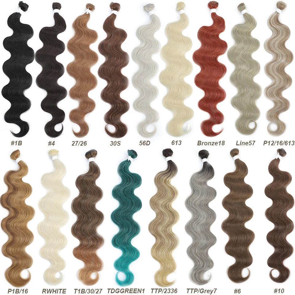 Perstar Body Wave Bundles Synthetic Hair Weave Bundles Hair Body Wave Ponytail Hair Bundles 26 Inch