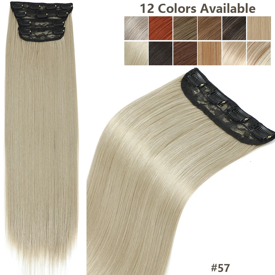 Magicae 24inch 200g Straight Clip in Hair Extensions Blond 27/613 Ombre Brown 4Pcs/pack Natural Bio Human-Like High Temperature