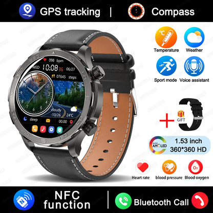 2025 New GUHUAVMI IP68 Waterproof GPS Sports Smart Watch Men AMOLED HD Screen Heart Rate NFC Bluetooth Call Smart Watches Woman