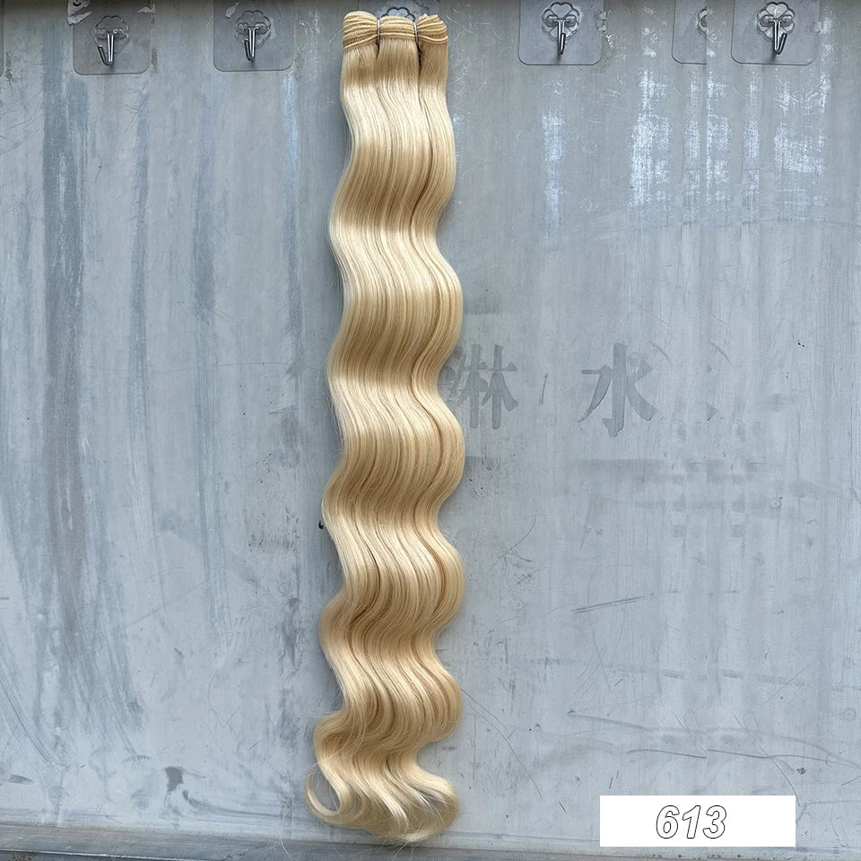 30Inches 200Grams Chocolate Ombre Brown 6# Highlight Blond 27/30/613 Bio Body Wave Hair Weave Bundles High Temperature Synthetic