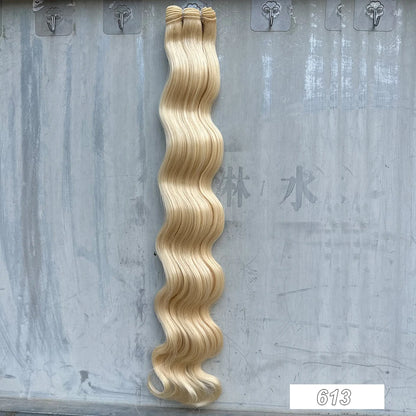 30Inches 200Grams Chocolate Ombre Brown 6# Highlight Blond 27/30/613 Bio Body Wave Hair Weave Bundles High Temperature Synthetic