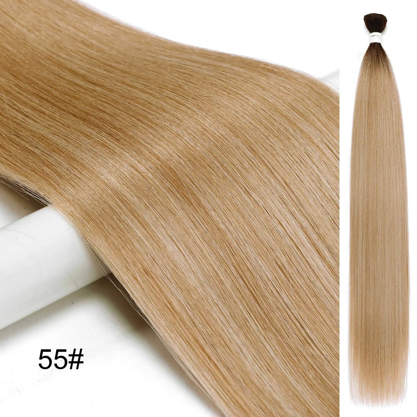 30inch Straight Hair Extensions Synthetic Smooth Ombre Hair Weaving 26 inches brown Synthetic Straight Hair Bundles Full To End