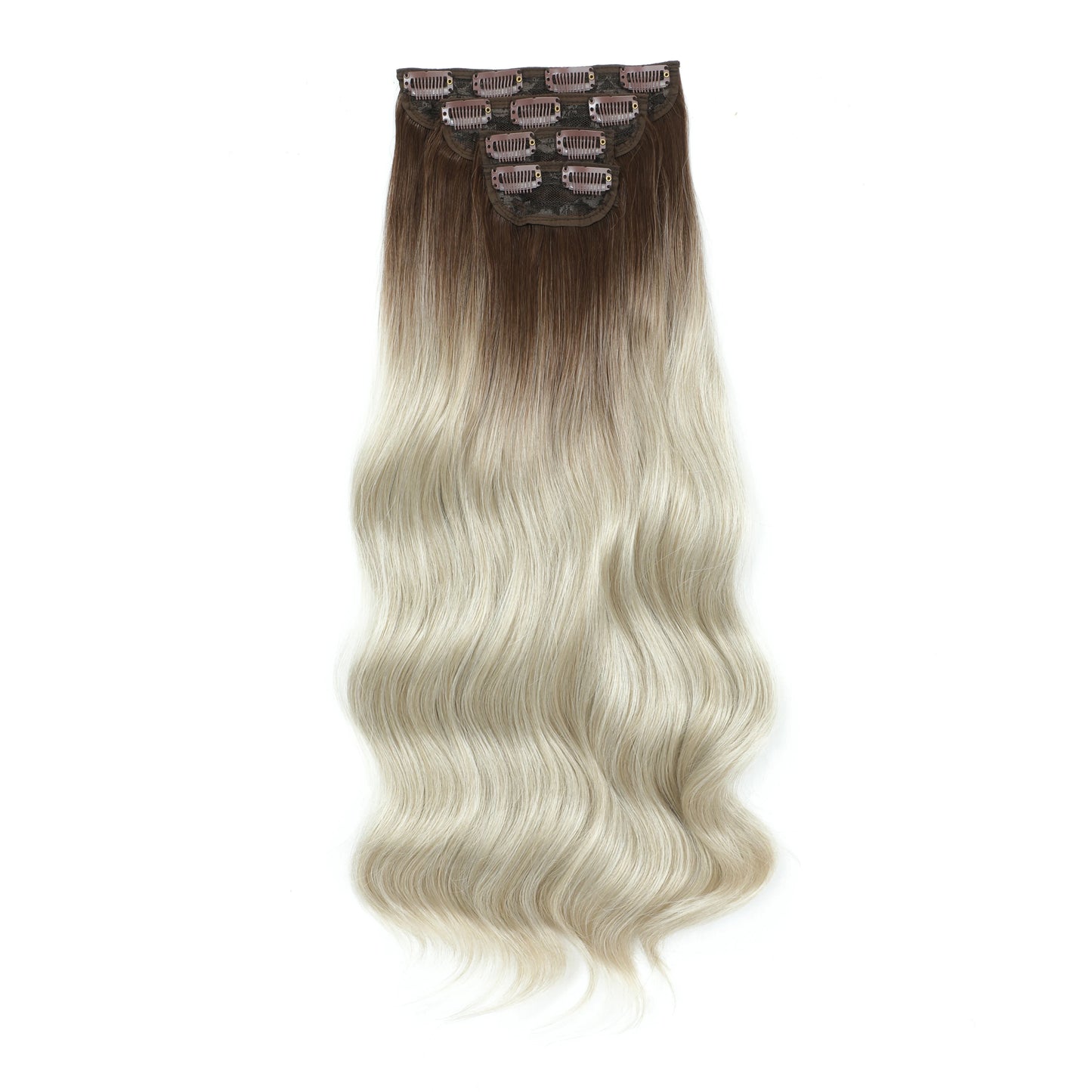 24Inches Blonde 27/613 Bio Synthetic Body Wavy 220grams Ombre Brown M888# Clip In Hair Extensions 4Pcs/lot Sliver White 613#