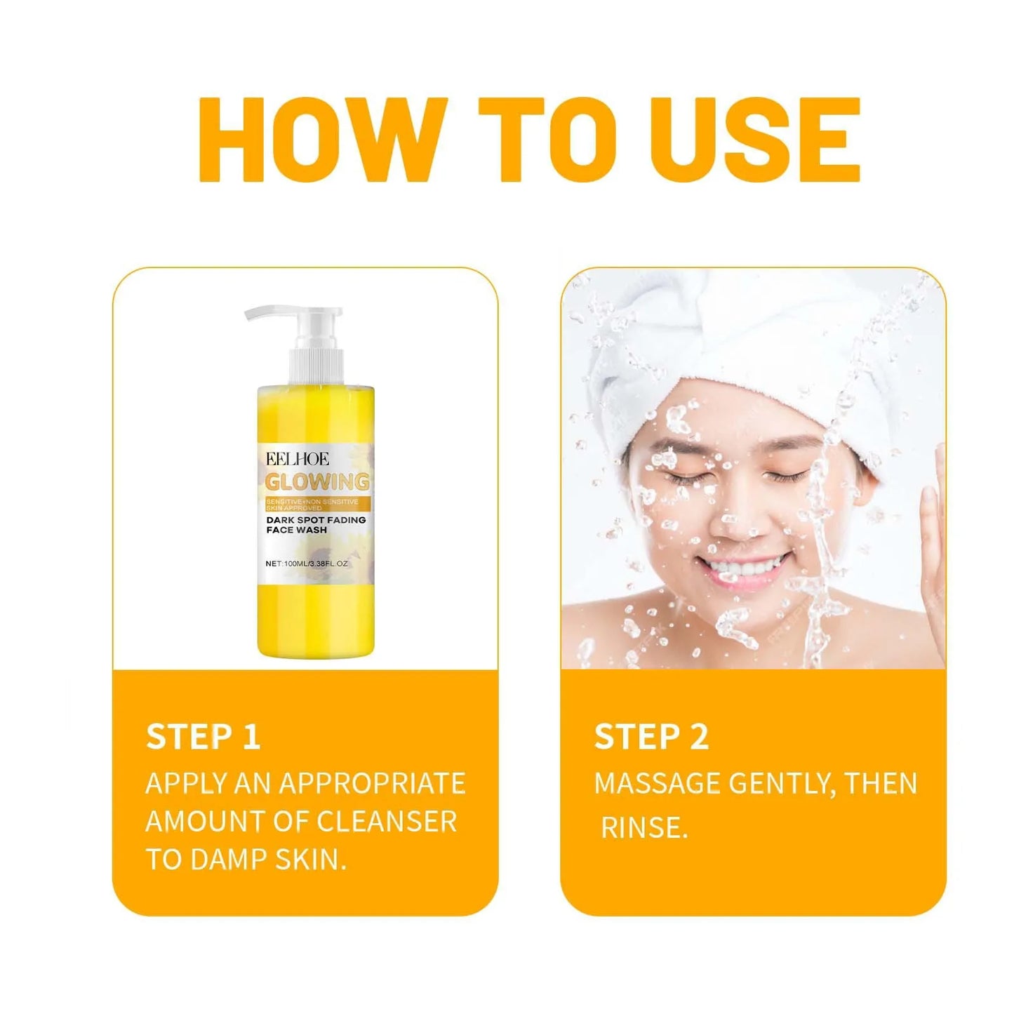 Turmeric Face Cleansing for Firmming Skin Refine Pores Nourishing Repair Skin Face Blemishes Removal Face Cleanser 100ml