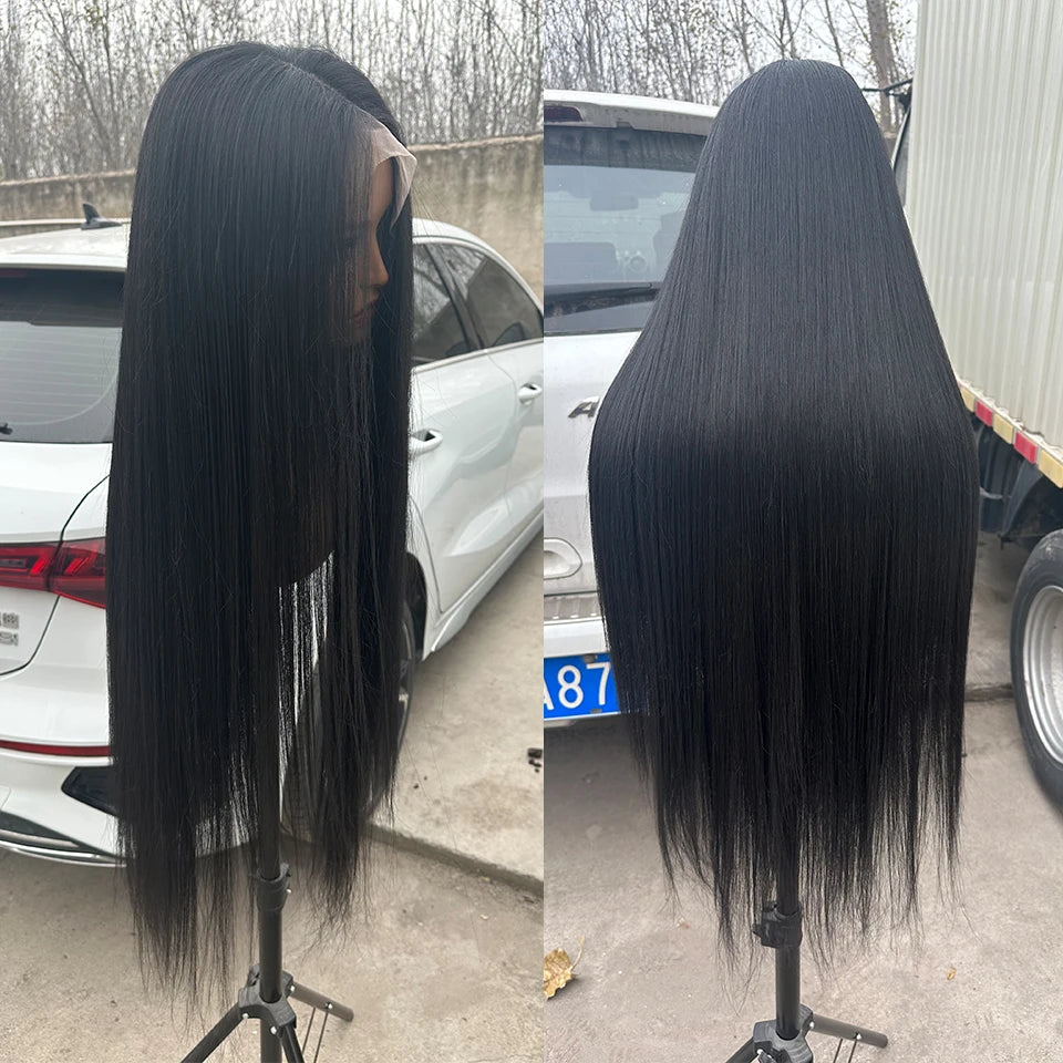36inch Ombre P27/613 Straight 4X4 Lace Front Wigs Highlight Brown Blon 27/30/613# High Temperature Cosplay Straight Hair Wigs