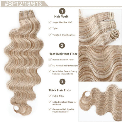 Magicae Highlight Blond 27/613 200grams Bio Body Wave Hair Bundles 30Inches Brown M816 Sliver White Synthetic Hair Extensions