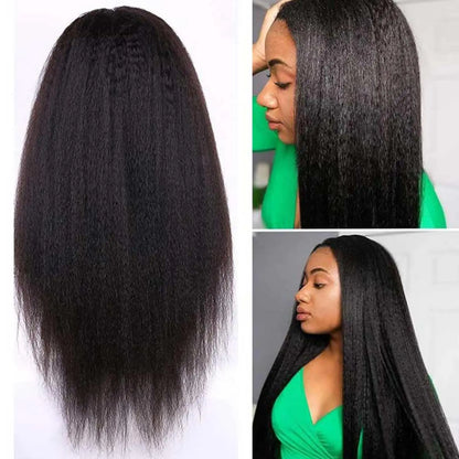 Kinky Straight Wear and Go Glueless Human Hair Wig Pre Plucked Pre Cut 4x4 Glueless Lace Front Wigs for Black Women Human Hair