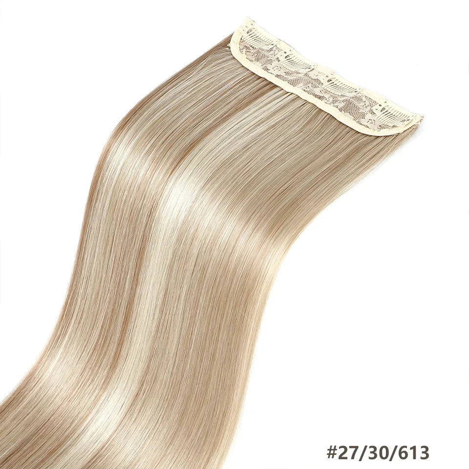 Black #1B Clip In Hair Extensions 4Pcs/lot Heat Resistant Soft Natural Bio Human-Like Matte Color Straight Hairpiece For Women