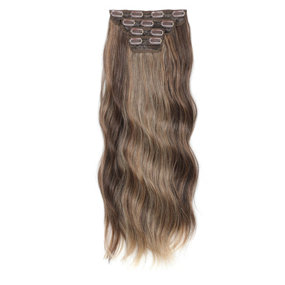 24Inches Blonde 27/613 Bio Synthetic Body Wavy 220grams Ombre Brown M888# Clip In Hair Extensions 4Pcs/lot Sliver White 613#