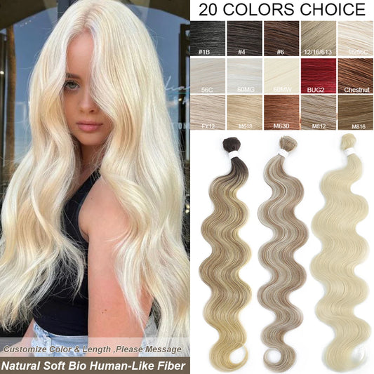 Magicae Ombre Blond 27/613 Body Wave Hair Bundles Soft Natural Bio Fiber Nature Wavy Hair Extensions Wholesale Price For Black