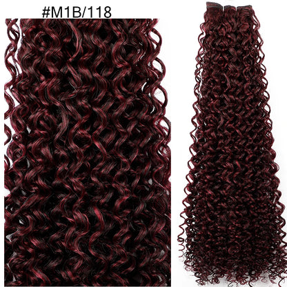 Magicae 30Inch Ombre T1B/30 Jerry Curly Synthetic Hair Extensions Heat Resistant Fiber Water Kinky Curly Human-Like Weave Bundle