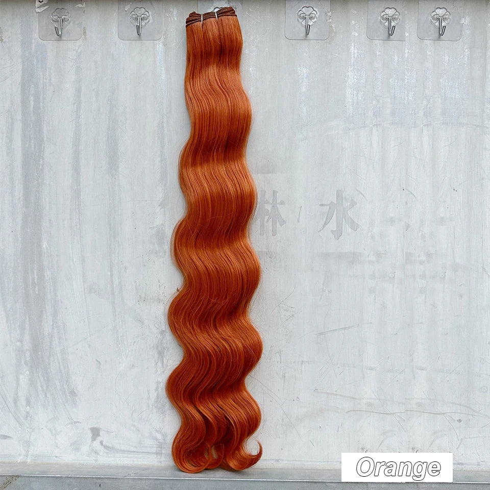 Magicae 30Inches Long Wavy 200grams/Lot Synthetic Hair Body Wave Hair Bundle Omber Blonde Weave High Temperature Fiber Extension