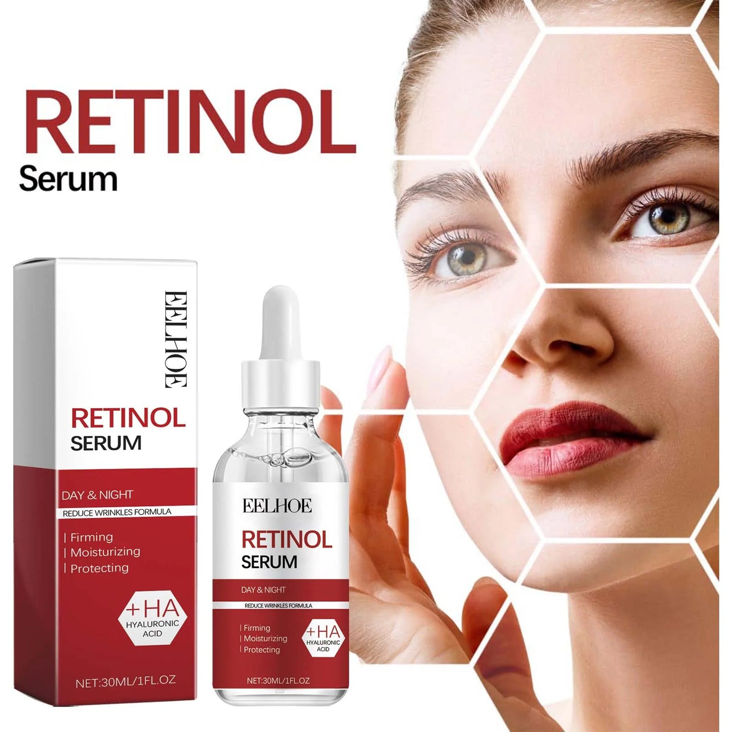 Retinol Facial Essence Brightening Skin Pore Shrinking Improving Dryness Oil Control Moisturizing Skin Care Firming Facial Serum