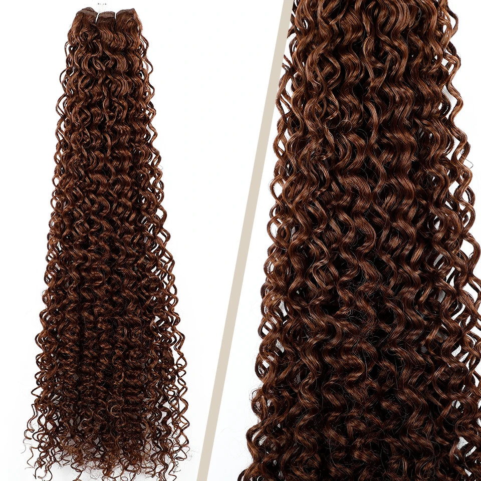 Magicae 30Inches Colored Ombre 30# Kinky Curly Bundles Bio Water Synthetic Blond 27/613 Hair Extensions Heat Resistant Fiber