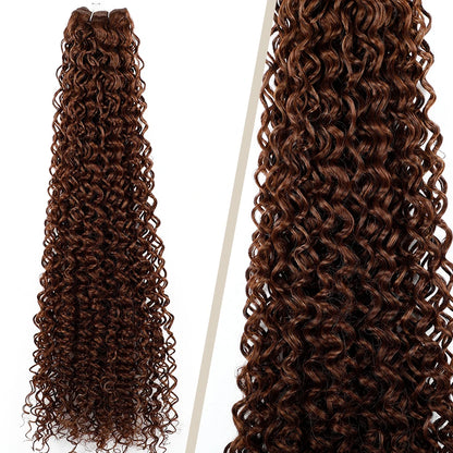Magicae 30Inches Colored Ombre 30# Kinky Curly Bundles Bio Water Synthetic Blond 27/613 Hair Extensions Heat Resistant Fiber