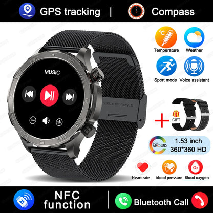 2025 New GUHUAVMI IP68 Waterproof GPS Sports Smart Watch Men AMOLED HD Screen Heart Rate NFC Bluetooth Call Smart Watches Woman