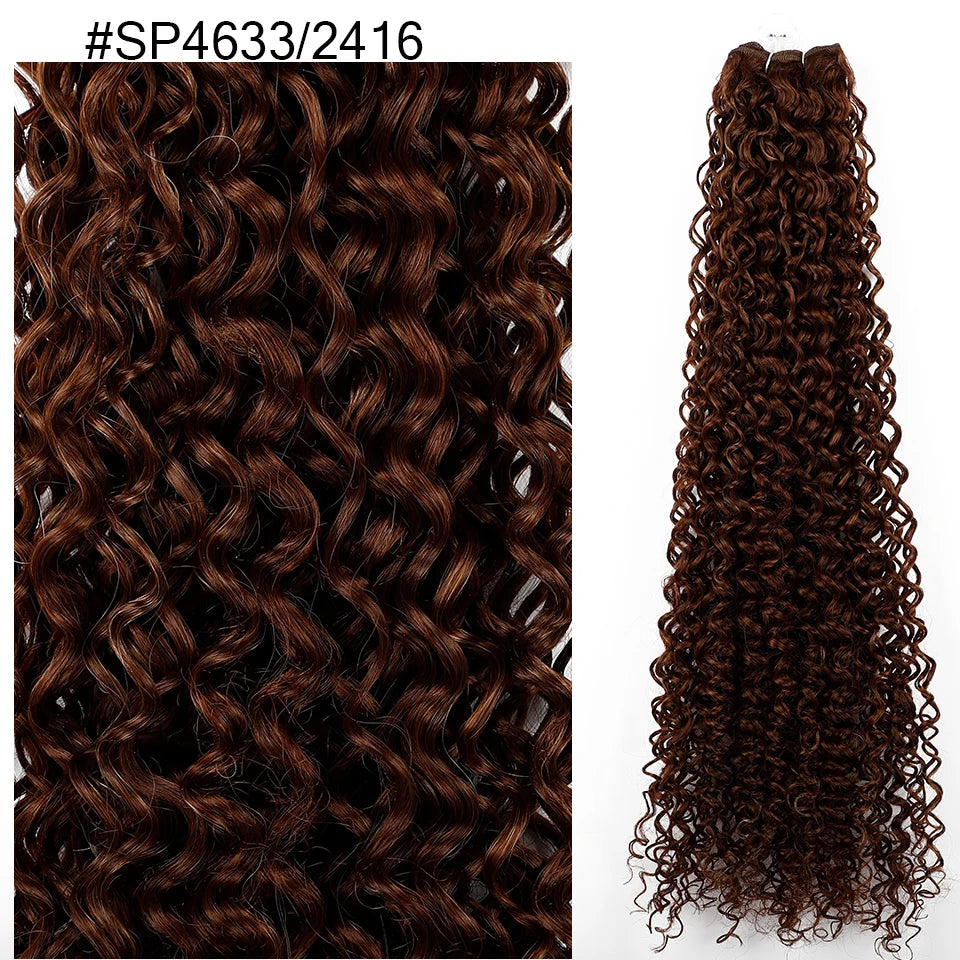 Magicae 30Inch Ombre T1B/30 Jerry Curly Synthetic Hair Extensions Heat Resistant Fiber Water Kinky Curly Human-Like Weave Bundle