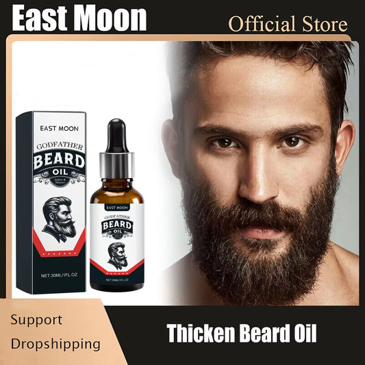 Beard Growth Essential Oil Strengthen Follicles Moisturizing Thicken Moustache Grooming Treatment Enhancing Beard Thicker Serum