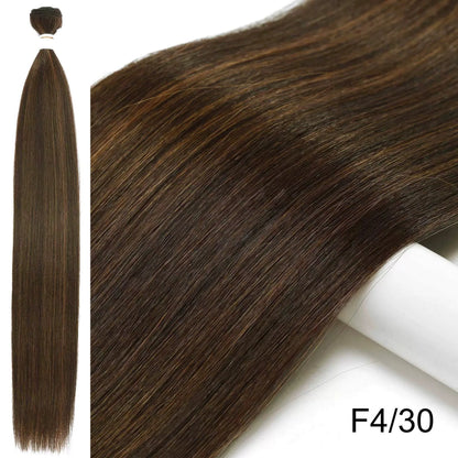 30inch Straight Hair Extensions Synthetic Smooth Ombre Hair Weaving 26 inches brown Synthetic Straight Hair Bundles Full To End