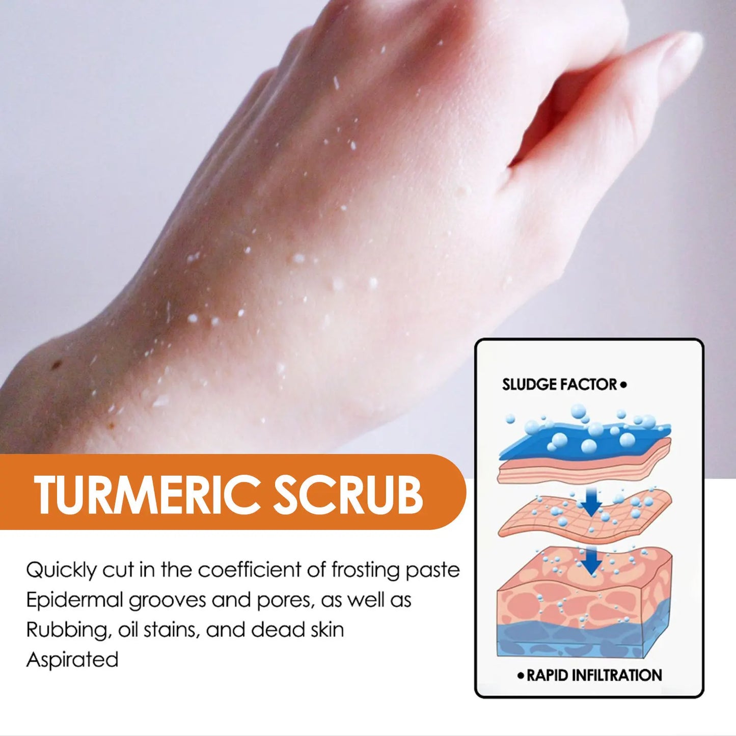 50g Turmeric Scrub for Face and Body Skin Rejuvenating Anti A-cne Brighten Skin Tone Soften Skin Exfoliating Face Care Scrub