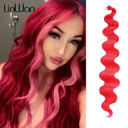 Long Deep Wave Braiding Hair 28 Inch Ocean Wave Crochet Hair Synthetic Deep Curly Crochet Hair Extensions For Black Women