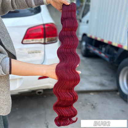 Magicae 30Inches Long Wavy 200grams/Lot Synthetic Hair Body Wave Hair Bundle Omber Blonde Weave High Temperature Fiber Extension