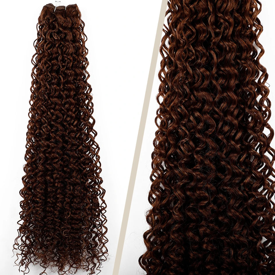 Magicae 30Inches Colored Ombre 30# Kinky Curly Bundles Bio Water Synthetic Blond 27/613 Hair Extensions Heat Resistant Fiber
