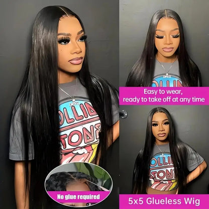 Glueless Bone Straight 4X4 Hd Lace Frontal Wig 13X6 13X4 Black Lace Front Wig Human Hair 5x5 Natural Brazilian Transparent Wigs