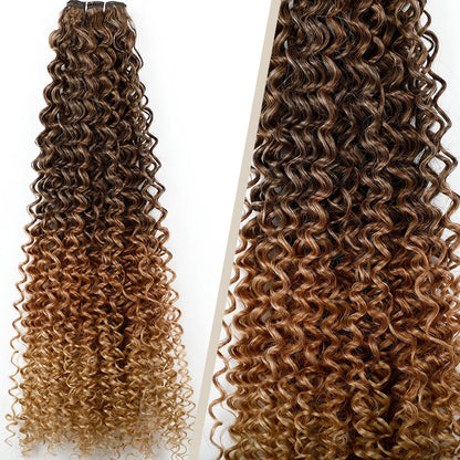 Magicae 30Inches Colored Ombre 30# Kinky Curly Bundles Bio Water Synthetic Blond 27/613 Hair Extensions Heat Resistant Fiber