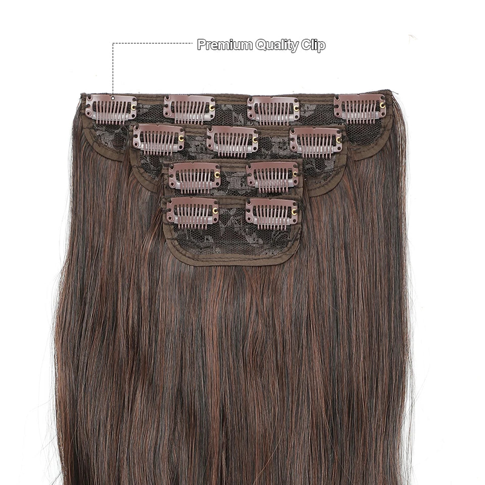 Blonde Bio Synthetic Wavy Ombre Clip In Hair Extensions 4Pcs/lot Matte Soft Natural Heat Resistant Fiber Hair Pieces For Women