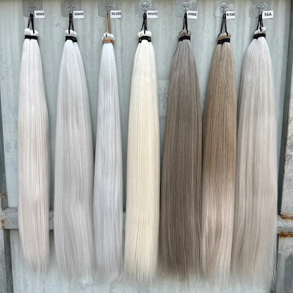Magicae 300grams 3Pcs 28Inches Straight Crochet Braids Blond 27/613 Ombre Brown 6# Sliver 60# Gray High Synthetic Hair For Women