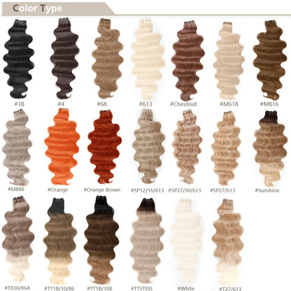 30Inches 200Grams Chocolate Ombre Brown 6# Highlight Blond 27/30/613 Bio Body Wave Hair Weave Bundles High Temperature Synthetic