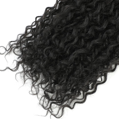 30inches Black Jerry Curly Synthetic Hair Extensions Heat Resistant Fiber Human-Like Soft Kinky Curly Fake Hair Weave Bundles