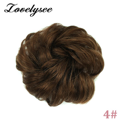 Curly Hair Bun Extensions Elastic Hair Hairpieces Natural Color Chignon Donut Updo Pieces for Women Remy Hair Extensions
