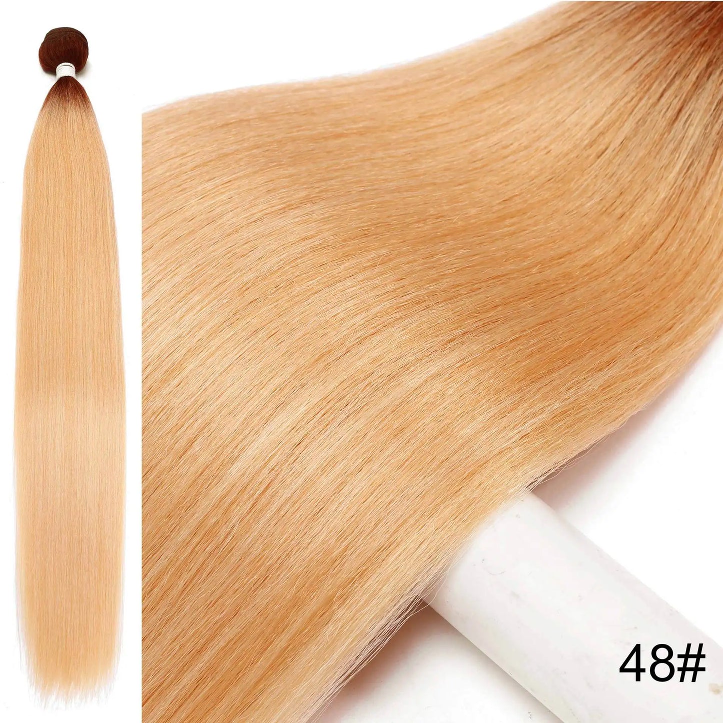 30inch Straight Hair Extensions Synthetic Smooth Ombre Hair Weaving 26 inches brown Synthetic Straight Hair Bundles Full To End