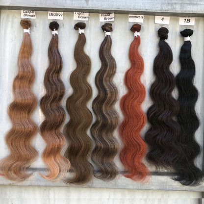 Blond 613 Sliver Gray Body Wave Hair Bundles 26 Inches Highlight Piano 27/613 Natural Synthetic Hair Weave Ombre Brown Ponytail