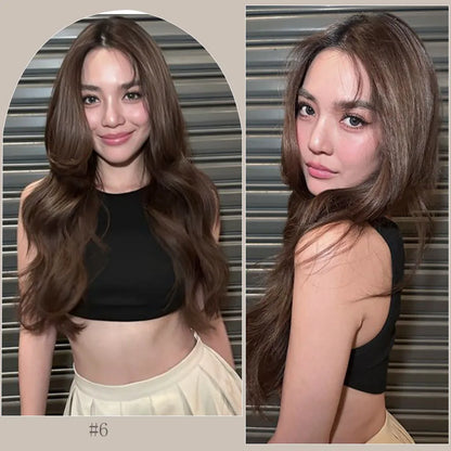 30Inches 200Grams Chocolate Ombre Brown 6# Highlight Blond 27/30/613 Bio Body Wave Hair Weave Bundles High Temperature Synthetic