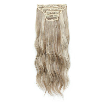 24Inches Clips IN Body Wave Bundles 220grams Heat Resistant Bio Synthetic Wavy Ombre Blond 27/613 Hair Extensions 4Pcs/Lot Hair