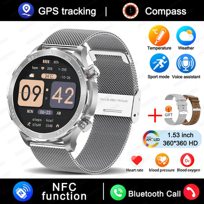 2025 New GUHUAVMI IP68 Waterproof GPS Sports Smart Watch Men AMOLED HD Screen Heart Rate NFC Bluetooth Call Smart Watches Woman