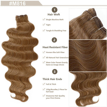 Magicae Highlight Blond 27/613 200grams Bio Body Wave Hair Bundles 30Inches Brown M816 Sliver White Synthetic Hair Extensions