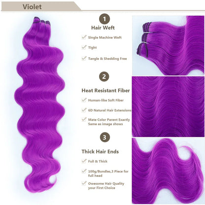 Magicae 30Inches Brown 12# M816# Sliver White Ombre Blond 613 Ombre 27# Body Wave High Temperature Synthetic Hair Extensions