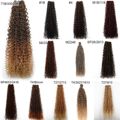 30Inches Water Wave Jerry Curly Synthetic Hair Bundles Heat Resistant Fiber Bio Fiber Soft Natural Black Fake Hair Extensions