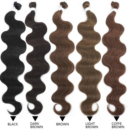 Magicae 26 Inch Blond 6/613 Body Wave Hair Bundles Ombre Highlight Brown White Gray Nature Synthetic Hair Extensions For Women