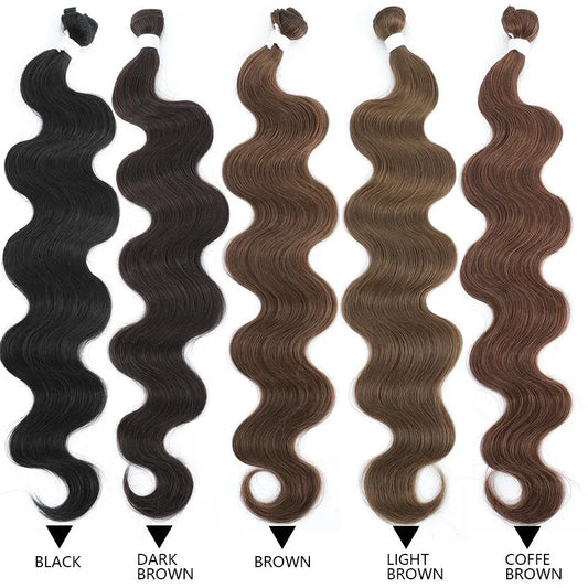 Magicae 26 Inch Blond 6/613 Body Wave Hair Bundles Ombre Highlight Brown White Gray Nature Synthetic Hair Extensions For Women