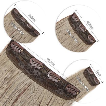24Inches Blonde 27/613 Bio Synthetic Body Wavy 220grams Ombre Brown M888# Clip In Hair Extensions 4Pcs/lot Sliver White 613#